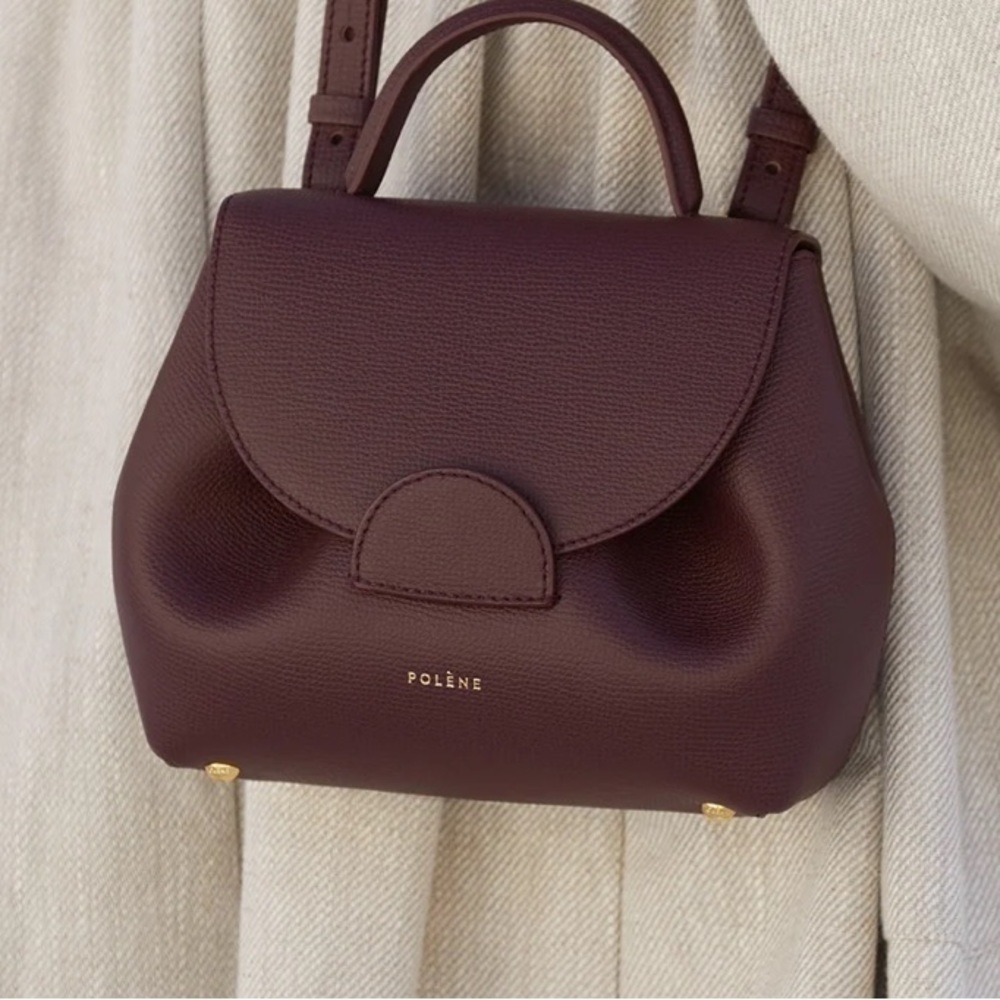 Number One Nano Bag - Cognac Textured leather by Polene